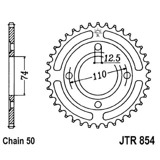 Reťazová rozeta JT JTR 854-37 37T, 530
